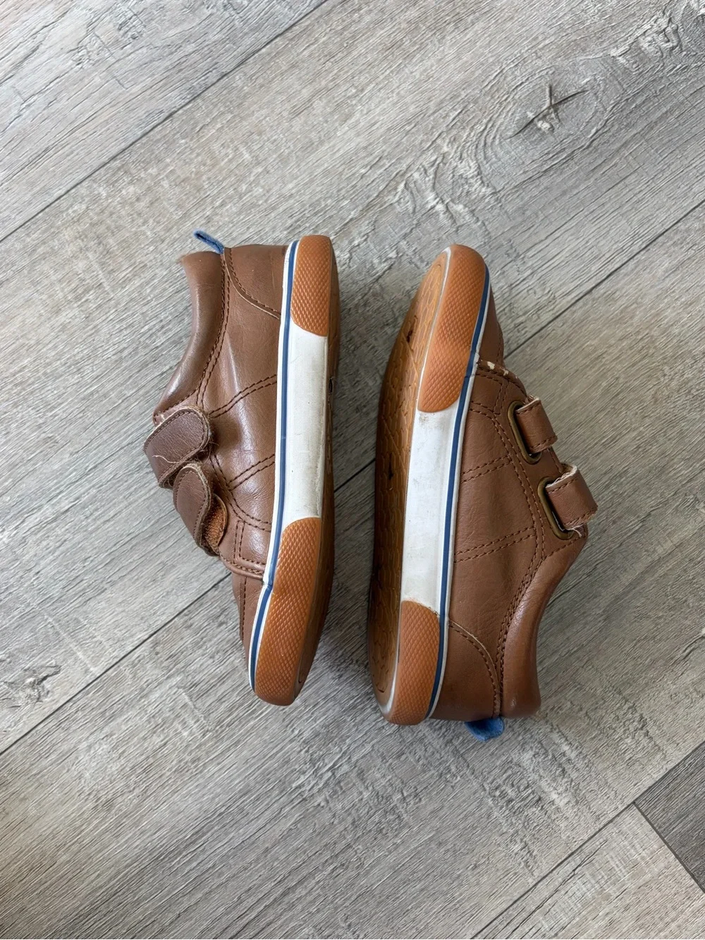 Cat & Jack Boys Size 9 Toddler Brown Double Strap Sneakers Shoes